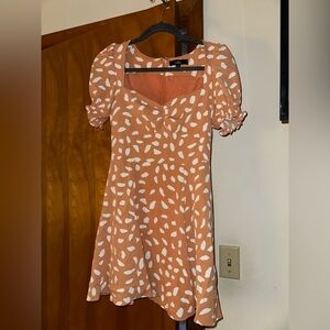 Lulus orange polka dot dress